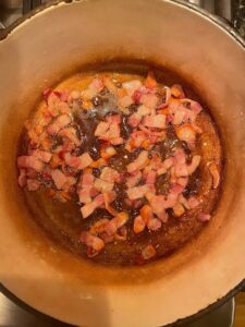 Sauteeing bacon for chili