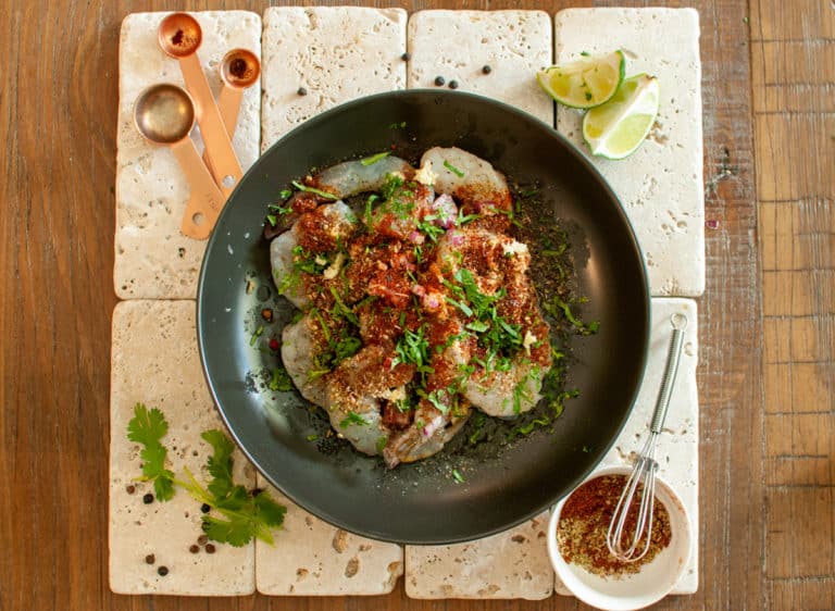 Shrimp Marinading in Spices