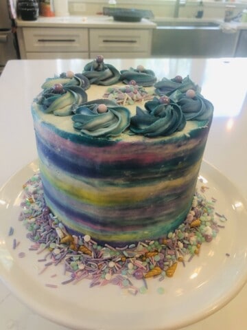 Rainbow Cake - Green & Blue