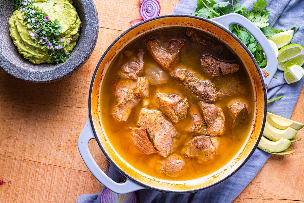 Dutch Oven Carnitas in a Dutch Oven