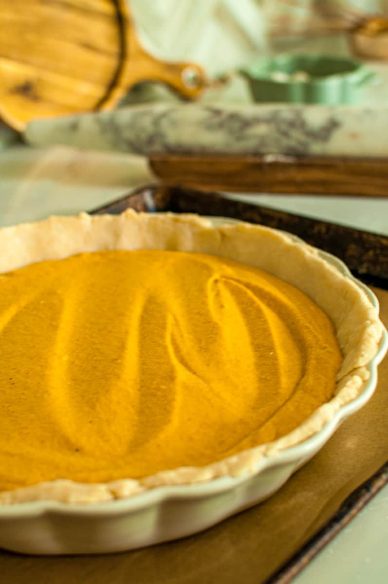 Pumpkin Pie before Baking