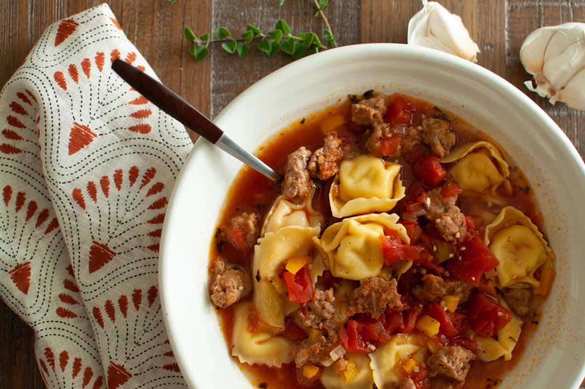 Tortellini Soup with Italian Sausage