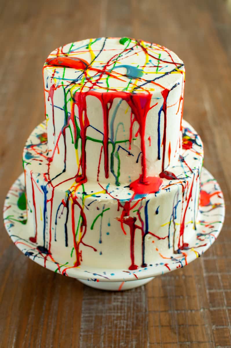 Paint Splatter Cake I Made : r/Baking