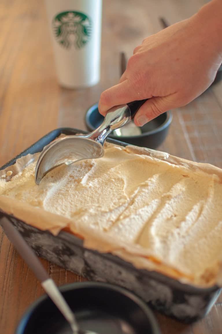 Scooping Pumpkin Coffee Ice Cream