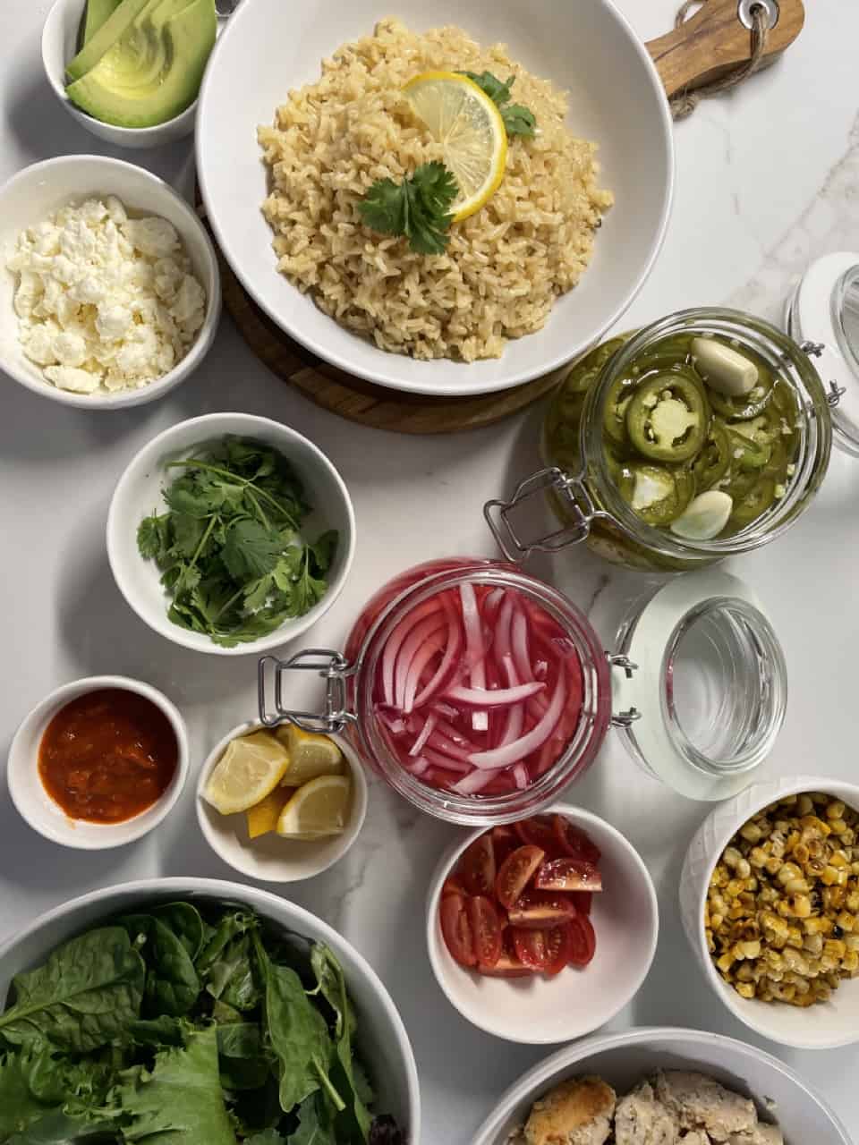 Mediterranean Rice Bowl Set Up