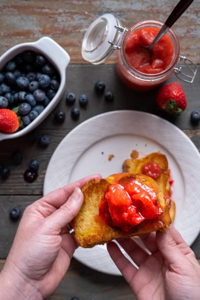 Strawberry Compote on Brioche Toast