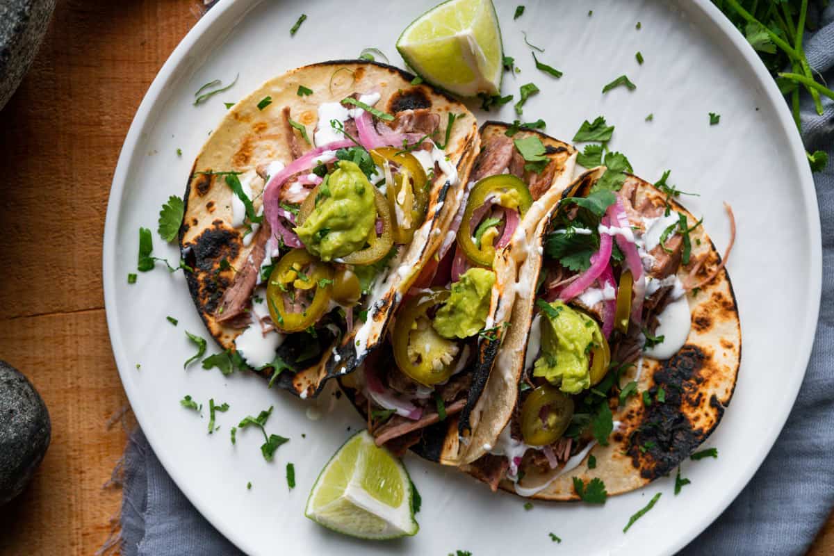 Family Style Pork Carnitas Street Tacos