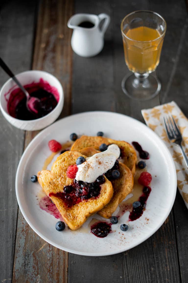 Brioche French Toast with Whipped Cream & Berries