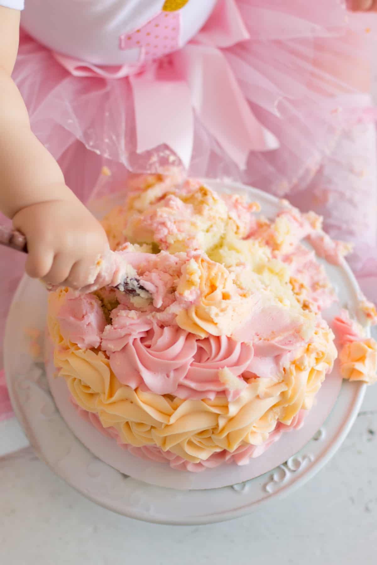 Smash Cake with Piped Pumpkins