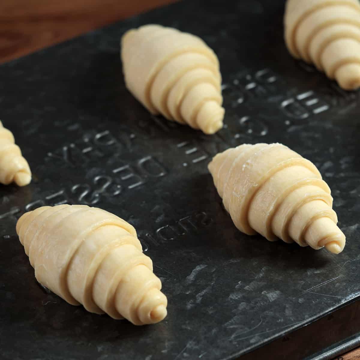 Croissants before being baked