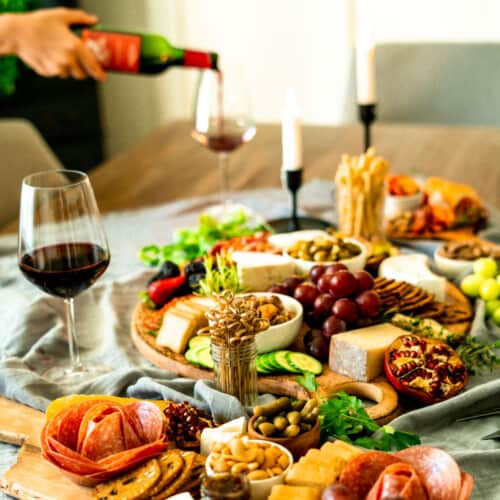 Large charcuterie spread for entertaining