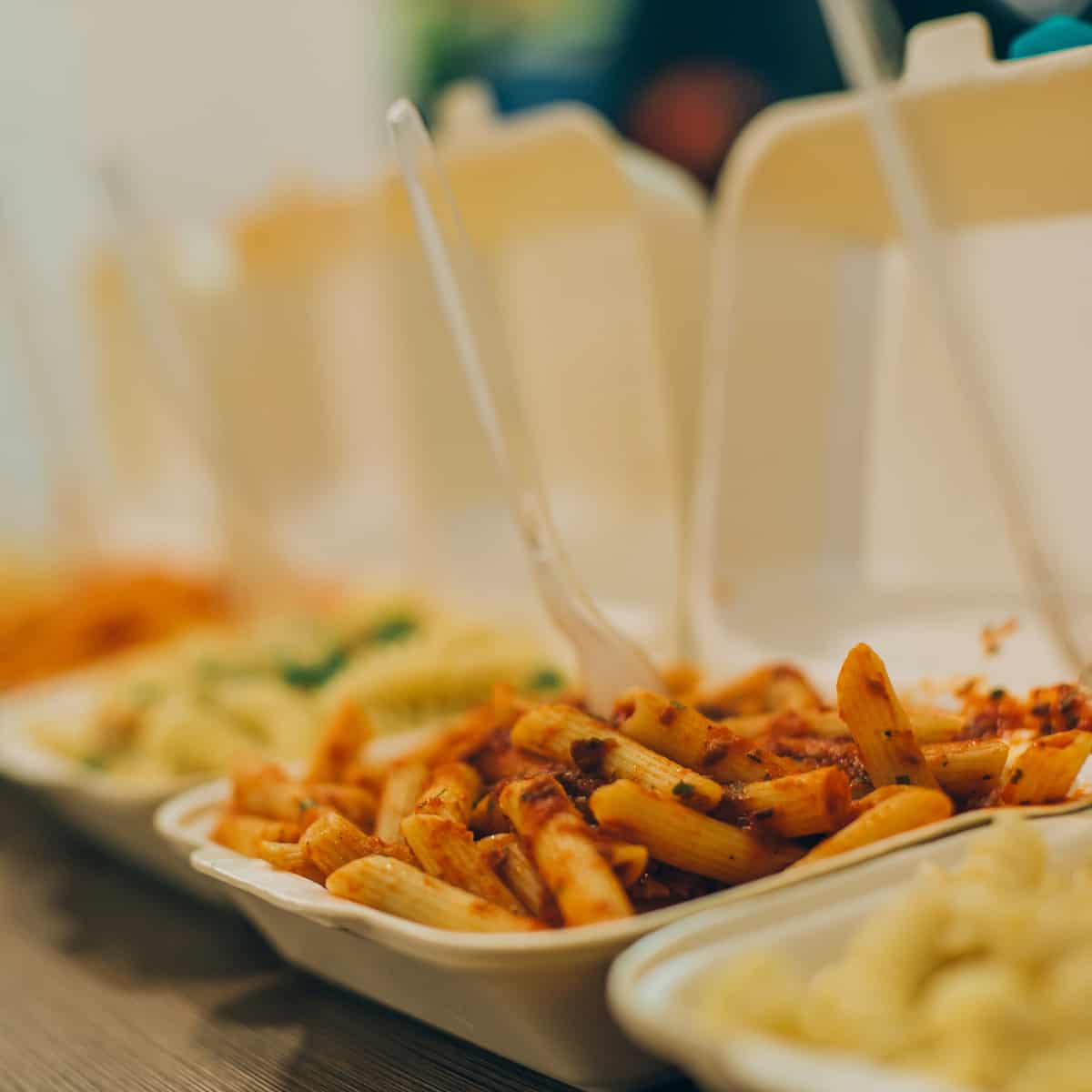 multiple take our containers filled with different types of pasta