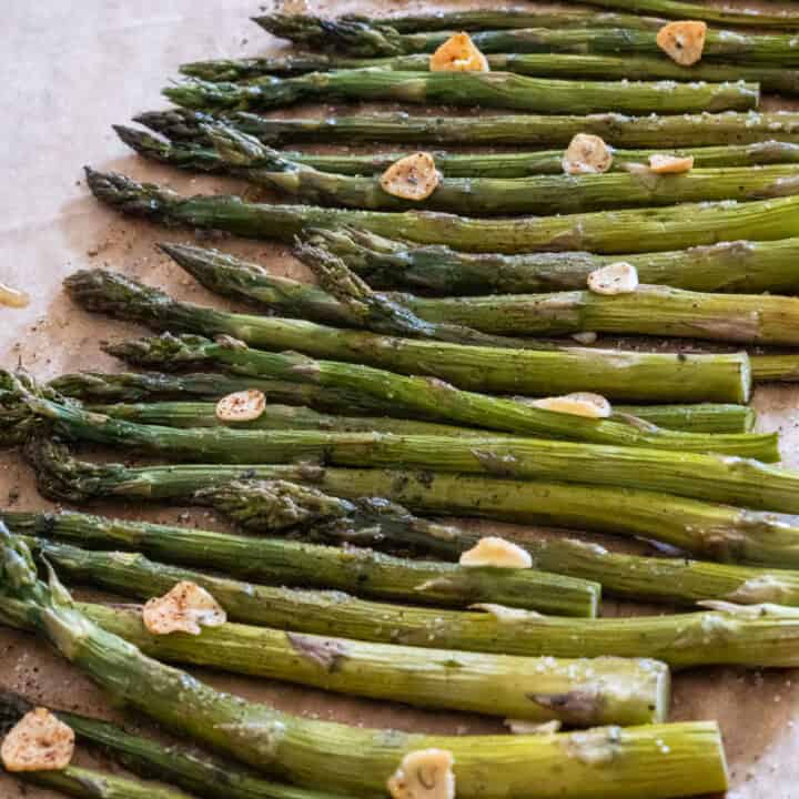 Smoked asparagus with garlic and hot honey, straight off the pellet smoker