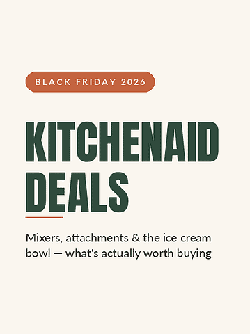 White KitchenAid stand mixer on a wood kitchen counter, KitchenAid Black Friday deals 2026
